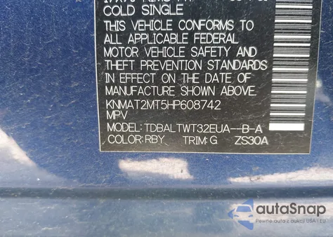 2017 Nissan Rogue Sv from USA, damaged, VIN KNMAT2MT5HP608742